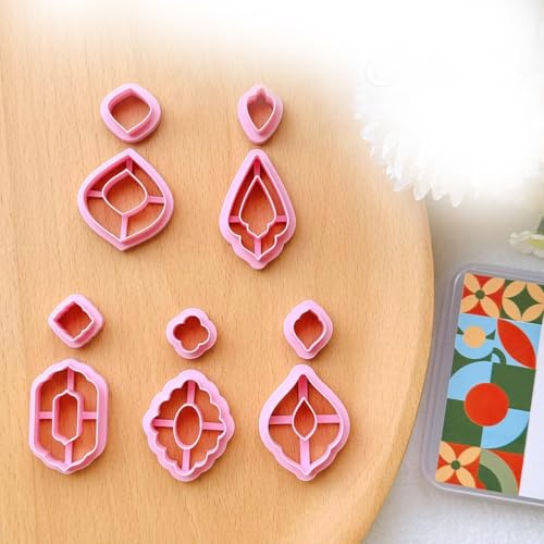 Miniatura 5 de Tiardey Juego De Cortadores De Arcilla Polimérica Con 12 Formas Florales Para Aretes, Para Hacer Joyas De Arcilla Polimérica, Cortador De Formas Orgánicas Para Aretes.