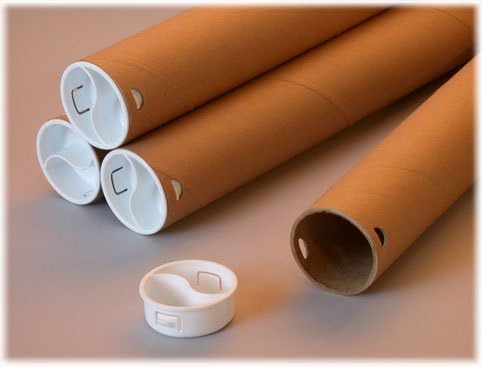 Erdie Industries Twist-N-Pull Mailing Tube, Brown Kraft, 12 Pack, 3" ID, 18" Length
