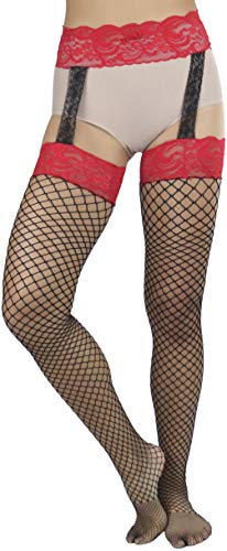 Image of ToBeInStyle Women's Attached Garter Belt Suspender Nylon Stocking Pantyhose