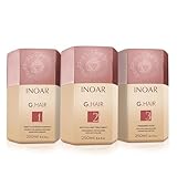 Inoar G.Hair Keratin Smoothing System Set, Deep Cleansing Shampoo, Smoothing Treatment & Finishing Mask with Keratin, Shea Butter & Coconut Oil, 8.4 fl oz Each​