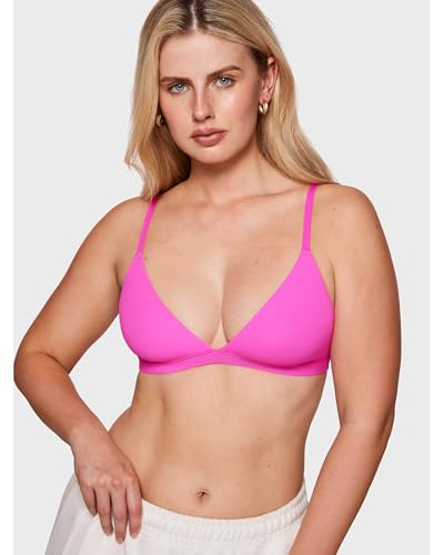 Image of INLYRIC Women's Inbarely Triangle Bralette Plunge Unlined Seamless Bra No Underwire Sexy Comfortable Everyday
