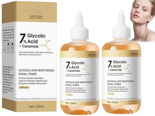 Acido Glicolico 7% Toning Resurfacing Solution,2pcs Glycolic Acid 7% Toning Solution,Acido Glicolico Tonico Facial,Ácido Glicólico al 7% de Solución Tonificante,Glycolic Acid 7% Toning