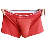 [Pastinde] ボクサーパンツ メンズ マキシマム3D立体ポーチ ストレッチ 男性下着 立体縫製 ローライズ セクシー (XXXL, レッド)