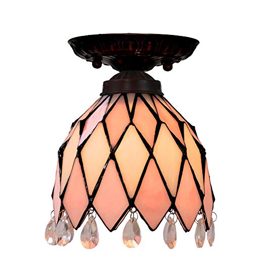 Lumière pour couloir sombre avec le plafonnier vitrail 6" HJLJKG