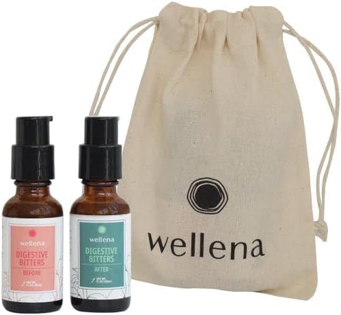 Wellena Digestive Bitters Kit, Before and After Meal Liquid Herbal Supplement, Healthy Digestion and Hormone Support, Helps Digestion