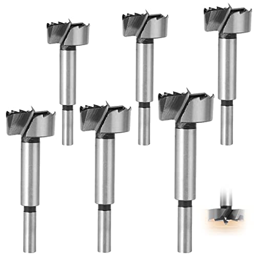 Set 5 Punte Forstner Per Legno - &Oslash;15/20/25/30/35mm Con Gambo Cilindrico E Scatola Di Legno