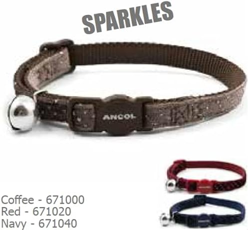 Ancol Velvet Sparkle Safety Cat Collar, Red