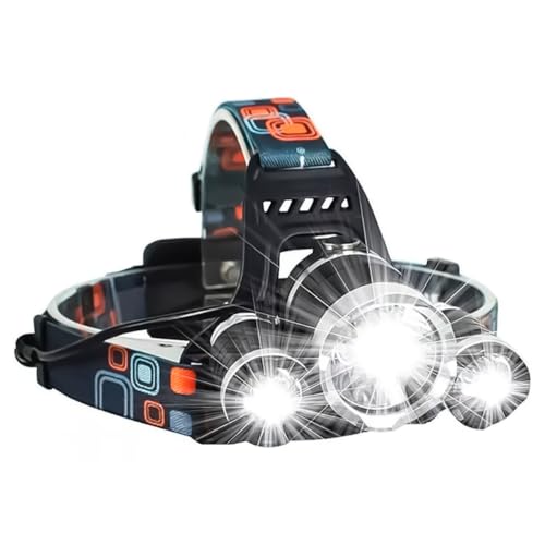Lanterna de Cabeça Led Recarregável USB com Luz Potente Tripla 4 Modos de Iluminação Ajustável para Corrida Ciclismo Acampamento Trilha Pesca
