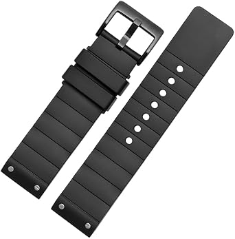 23mm Watch Strap for Cartier Santos Sandoz Santos 100 Silicone Watch Strap Rubber Men and Women Black