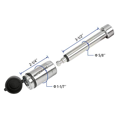 Metoware Trailer Hitch Lock, Stainless Steel Trailer Receiver Hitch Lock With 5/8" Dia 3-1/2” Locking Pin And 8 Anti-Rattle Rubber O-Rings Fits Class Iii Iv 2" And 2-1/2" Receiver (1 Pack) #TOP1