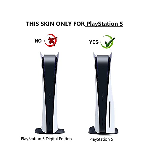 PS5 Skin for Console and Controller, Vinyl Sticker Decal Cover for Playstation 5, Whole Body Skin Protector Durable, Scratch Resistant, Compatible with Playstation 5 Disk Edition (Dark Ninja)