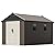 Patiowell 8 x 12 ft Outdoor Storage Shed with Floor and Light, Heavy Duty Resin Shed with Combination Lock, Easy-Assemble with Fewer Screws, All Weather Plastic Shed for Backyard, Patio, Garden, Pool
