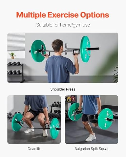 VEVOR Trap Bar Hex Bar, Open-Ended Frame Hex Barbell, 2-Inch 800 LBS Capacity Shrug Bars with Knurled Grips, Weightlifting and Strength Training Equipment, Home Gym for Squats Deadlifts Shoulder Press