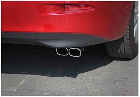 1pcs Silver Double Exit Stainless Steel Exhaust Tail Rear Muffler Tip Tailpipe Trim For Ford Focus Hatchback 2012 2013 2014 2015 2016 2017 2018 2019 2020 2021 2022 2023 2024
