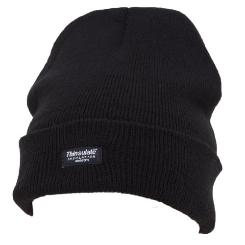 Universal Textiles Mens Knitted Thermal Winter/Ski Hat (3M 40g) (One Size) (Black)