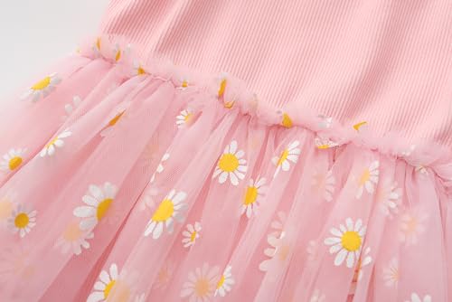 Toddler Girls Dress Cotton Princess Tulle Dresses Daisy Hem Tutu Kids Casual Sundress18M-8 Years4