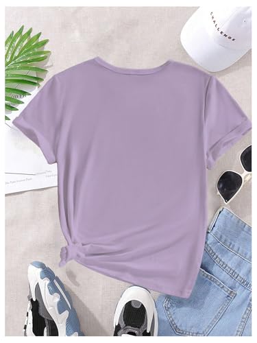 Image of SHENHE Girl's Summer Hawaiian Shirt Aloha Tropical Graphic Cute Crewneck Short Sleeve T Shirts Teen