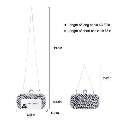 Image of Women Evening Clutch Purse Sparkling Cocktail Prom Party Evening Bag Small Crystal Wedding Handbag
