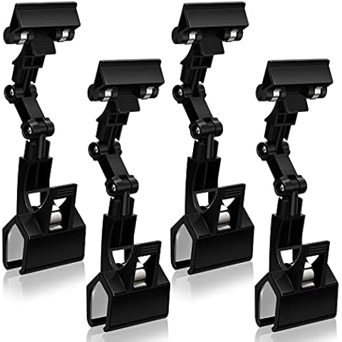 Pack of 4 Flexible Documents Holder Foldable Adjustable Copy Holder Clip Paper Holder for Computer Monitor Handy Artist Supplies Holder Canvas Clamp Double Head Typing Painting Easel Accessory, Black Cover