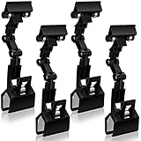 Pack of 4 Flexible Documents Holder Foldable Adjustable Copy Paper Holder Clip for Computer Monitor Handy Artist Supplies Rack Canvas Clamp Double Head Typing Painting Easel Accessory(Black)