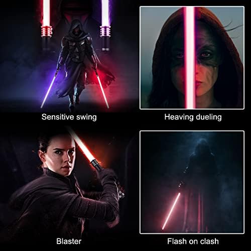 Light saber,RGB 16 Colors light sabers,Lightsaber with 16 sound modes,High sensitivity sound sensor, which emits electromagnetic sound with shaking,Heavy Dueling Light Saber Sword Toy for Adults Gift