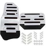 HAOBO 2PCS Car Non-Slip Aluminum Alloy Pedal Pads, Non-Slip Foot Pedal Covers Set, Accelerator Pedal