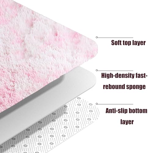 Tapis de sol 230 x 280 cm lavable rose clair antidérapant