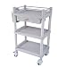 MZXUN Carro Compatible with herramientas en las ruedas de 3 gradas Equipo Médico balanceo Trollety con cajón y de la suciedad Cubo,del salón de belleza de la compra de SPA Peluquería,54×37×92cm