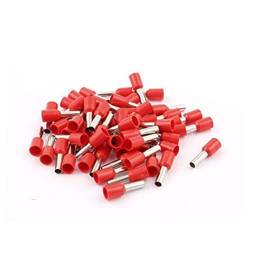 DealMux Tråd koppar isolerade hylsa pin sladdterminaler AWG12, 50 delar, röd