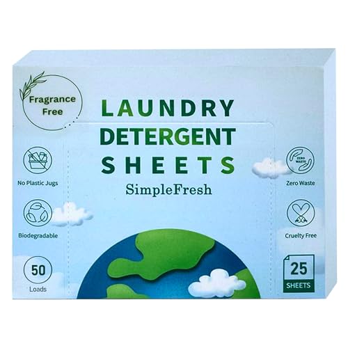 25 Laundry sheets (50 loads), fragrance free product - Laundry