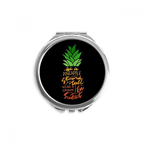 Miroir de poche ananas cadeau miroir rond maquillage à la main portable
