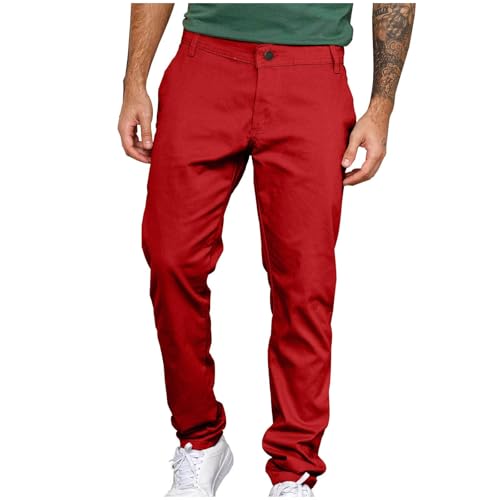 Mens Cargo Pants Men's Athletic-Fit Casual Stretch Chino Pant Straight-Fit Pre Shrunk Linen