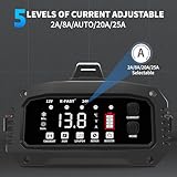 YIFASITE 25Amp Car Battery Charger, 12V/24V Lifepo4 Lead Acid Battery Charger, Upgraded Automobile Smart Trickle Battery Maintainer for AGM, Motorcycle Boat Caravan - Image 3