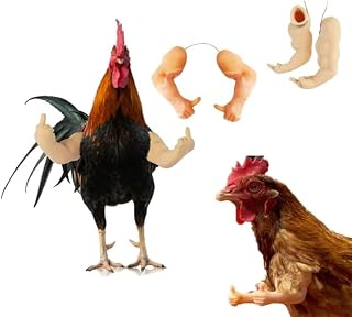 2PCS Chicken Arms, Muscle Chicken Arms Toys for Chickens to Wear, Fist Fighting Chicken Toys, Doll Hands for Hens, Strong Arms for Rooster, Costume Joke Toys for Chicken, Halloween Prank Gift Toys