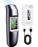 Sicomne Alcoholimetro Homologado DGT, Alcohol Alcolimetros Homologados España Profesional Alcoholimetro Homologado Test Alcoholemia Etilometro Pantalla LCD Digital Boquillas Batería Recargable USB