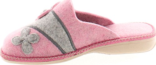 Womens 12217 Natural Wool Flower Cozy House Slippers Made in2