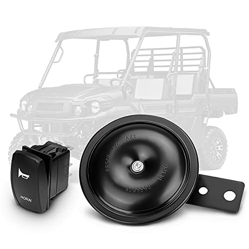 Mule Horn Kit, Kemimoto Talon and Pioneer 1000 Loud Horn Kit Black with Rocker Switch Compatible with Kawasaki Mule PRO-FXT DXT FX DX FXR 2015-2022 Talon 1000 Pioneer 1000