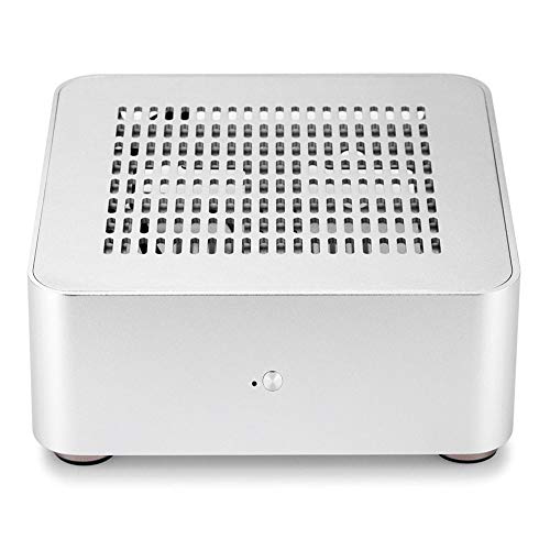 RGEEK PCケース デスクトップ すべてのアルミニウム コンピュータの小型PCケース (80MM, 銀(穴を開ける)
