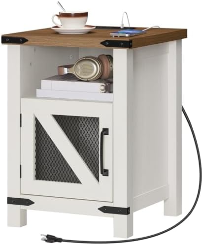 Nightstand with Charging Station, Framho…