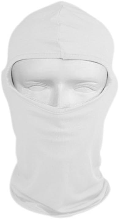 QueenTek Motorcycle Cycling Lycra Balaclava Full Face Mask for Sun UV Protection - White