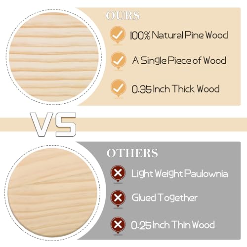 60 Pieces Unfinished Wood Coasters, GOH DODD 4 Inch Wooden Blanks with Non-Slip Pads for Laser Engraving Wood Burning Staining Painting Decoupage Housewarming Gifts Wedding Crafts Education, Square by GOH DODD - Image 3