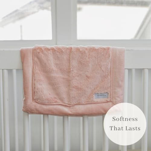 Image of Saranoni Luxury Security Blankets for Babies | Ultra-Soft Lush and Boutique Quality Baby Blanket | Peach Blush, Mini - 15 inch x 20 inch