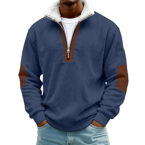 Pull à fermeture éclair 1/4 pour homme anti froid col montant