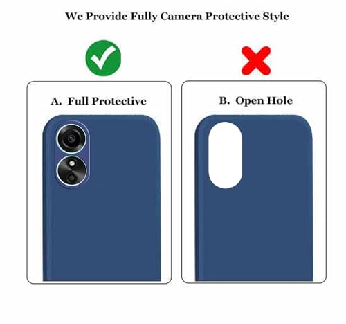Image of A rtistque Liquid Silicone Back Cover Case for Oppo A17 / Oppo A17k Shockproof TPU Soft Flexible with Camera Protection - Blue