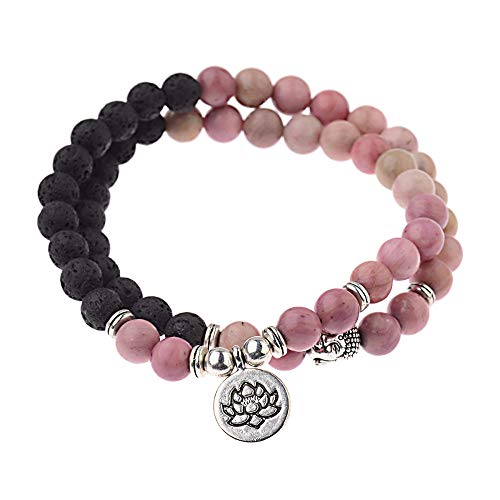 Bracelet en pierre naturelle fait main et bracelet multicouche volcanique
