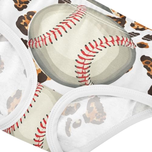 Designer Toddler Underwear Custom 2t Cotton Little Girl Panties Cool Baseballs Leopard Print White Briefs Underpants4