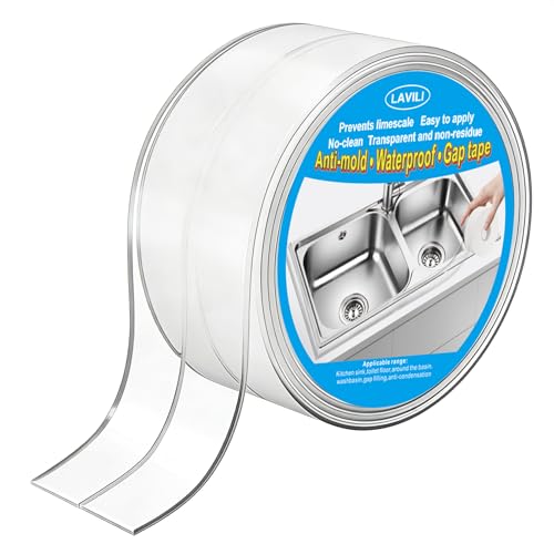 Image of Caulk Tape Waterproof Self Adhesive, Kitchen Tape, LAVILI Toilet Sealer | Waterproof Self Adhesive Sealant Strip for Kitchen Countertop, Bathroom, Toilet (2.2cm x 10.5Ft)