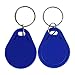 Price comparison product image LIBO UID Changeable RFID Key Tags Writable Programable Keychain 13.56MHZ ISO14443A Access Control Keyfobs Blue Color Plastic Material (Pack of 100)