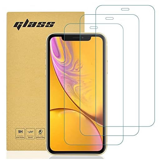 gueche 3 Pezzi, Vetro Temperato per iPhone XR e iPhone 11, Pellicola Prottetiva Anti Graffio, Anti-Impronte, Senza Bolle, Durezza 9H, 0,3mm Ultra Trasparente