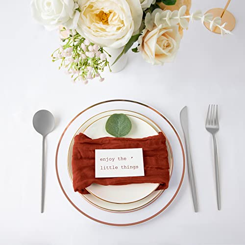 6 Pack Cheesecloth Napkins With Wrinkle 20×20 Inches Terracotta Gauze Table Napkins For Dinner Wedding Party Thanksgiving Home Decor #TOP4